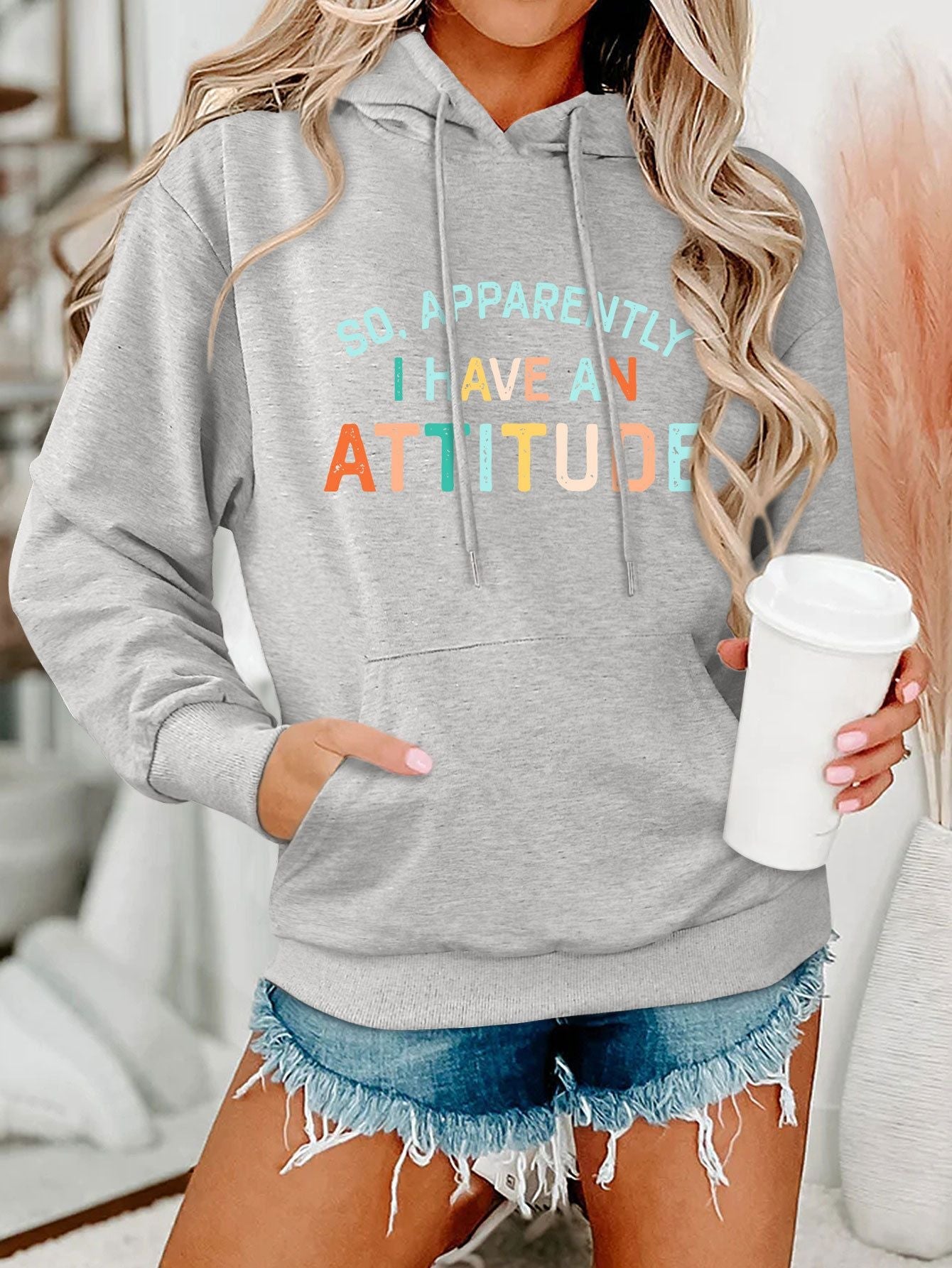 Damen Kapuzenpullover Lässig Mit Schriftzug Norvielle