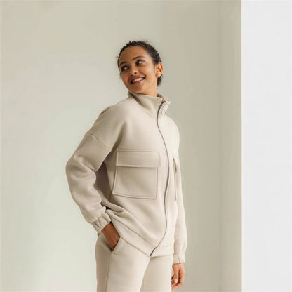 Damen Fleecejacke Mit Hochem Kragen Und Taschen Norvielle