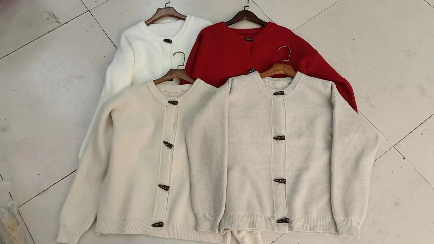 Damen Strickjacke mit Knöpfen Elegantes Design Norvielle