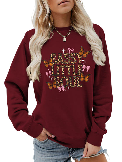 Damen Sweatshirt Schmetterlingsdesign Baumwolle Norvielle