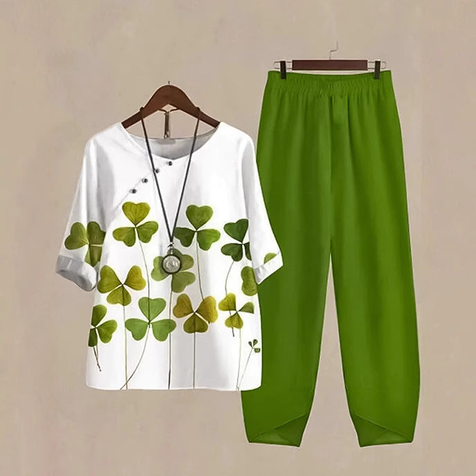 Damen Zweiteiliges Set Florales Design Lässiger Schnitt