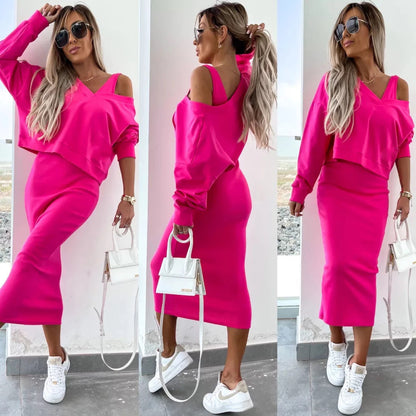 Damen Kleidungsset mit Oberteil und Rock Norvielle