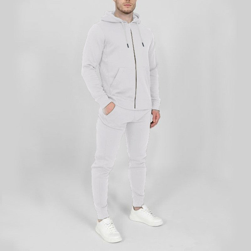Herren Jogginganzug-Set Sportlich Mit Taschen Hocher Kragen
