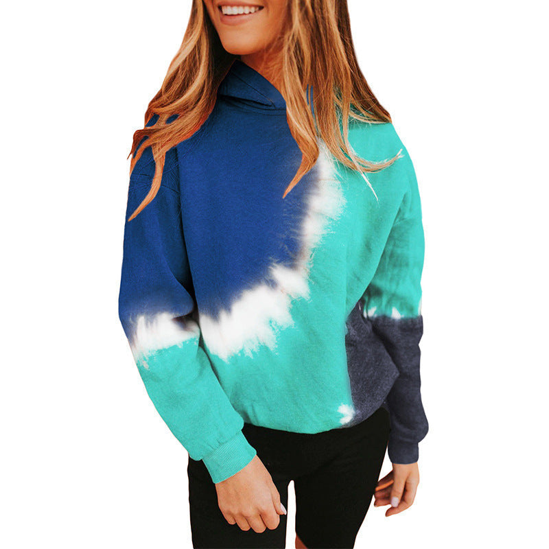 Damen Oversized Kapuzenpullover Batikdesign
