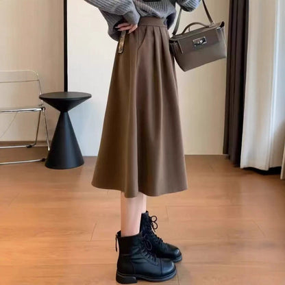 Damen Midirock Elegantes Design mit Faltenwurf