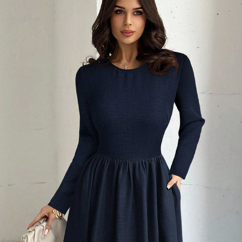 Damen Maxikleid Slim Fit Langer Ärmel Norvielle