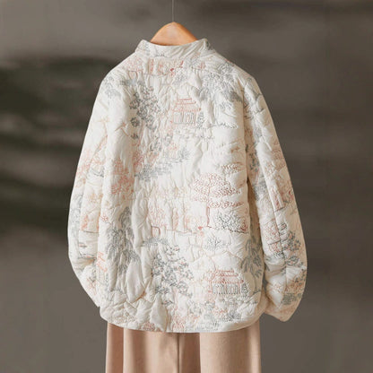 Damen Leichte Jacke Gesteppt Elegante Stickereien Norvielle