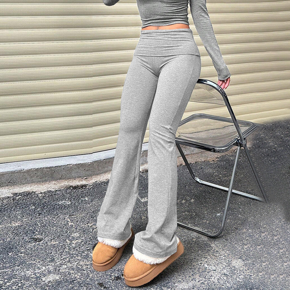 Damen Loungehose Weiches Futter Eleganter Flared-Stil