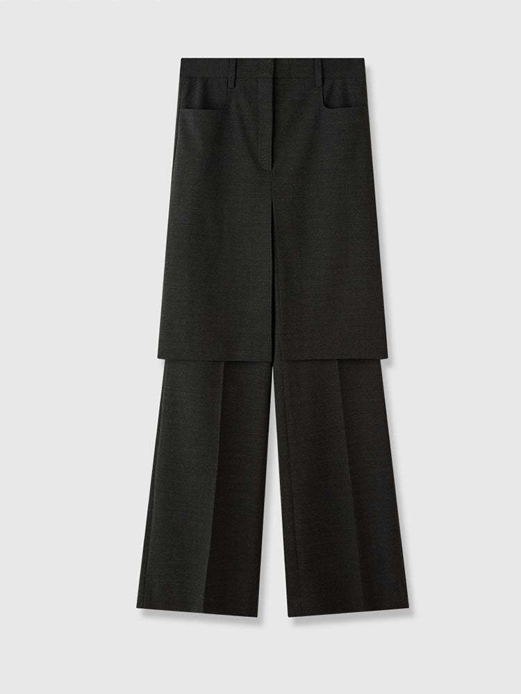 Damen Anzughose Weite Passform Baumwolle Elegant