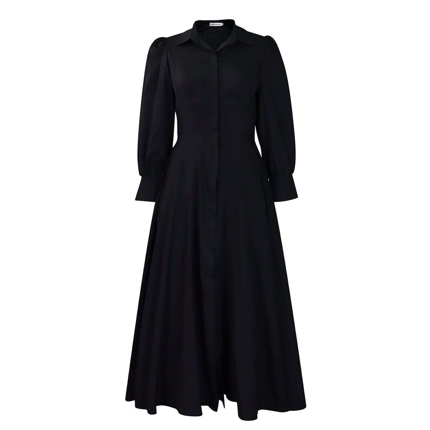 Damen Maxi-Hemdkleid mit Taillenbund Norvielle