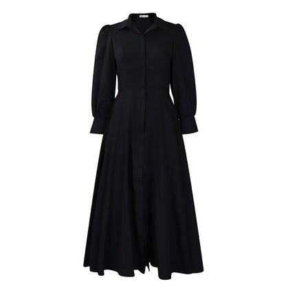 Damen Maxi-Hemdkleid mit Taillenbund Norvielle