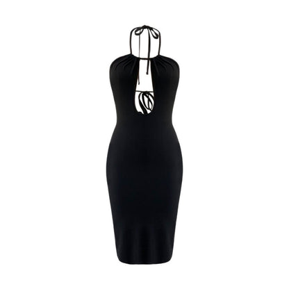 Damen Bodycon Kleid V-Ausschnitt Raffiniertes Halterdesign Norvielle