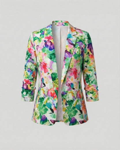 Damen Blazer Floralmuster Elegantes Design