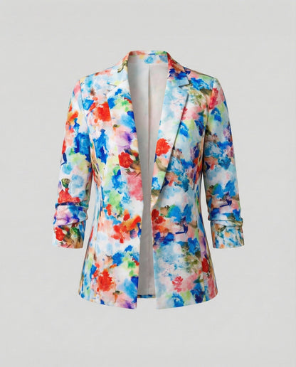 Damen Blazer Floralmuster Elegantes Design