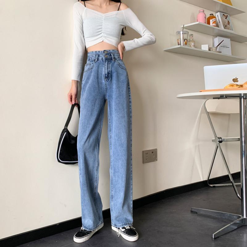 Damen Weite Jeans Lässiger Schnitt Norvielle