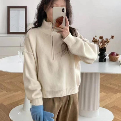 Damen Pullover Halb-Reißverschluss Norvielle - Norvielle