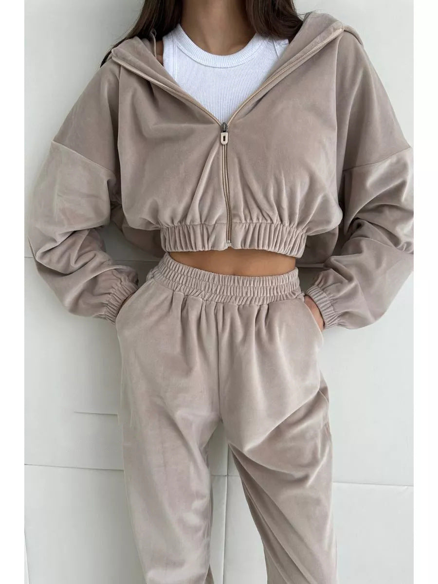 Damen Veloursjacke Weite Ärmel Norvielle