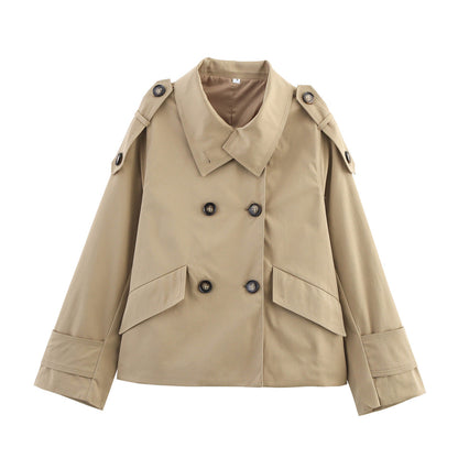 Damen Trenchcoat Jacke Kurz Norvielle