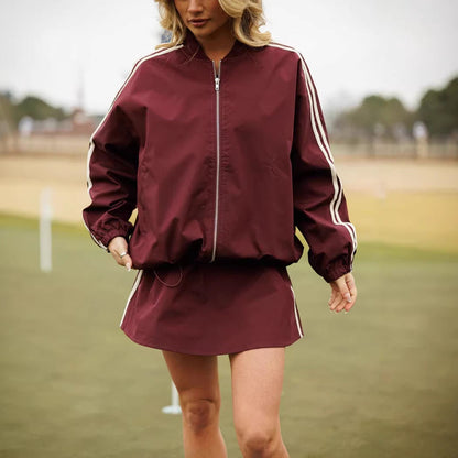 Damen Windbreaker-Jacke Sportlich Hochkragen Seiteneinsätze Norvielle