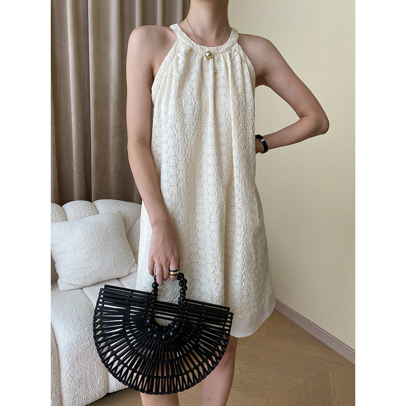 Damen Sommerkleid Verspielt Muster Hochhalsschneider Norvielle - Norvielle