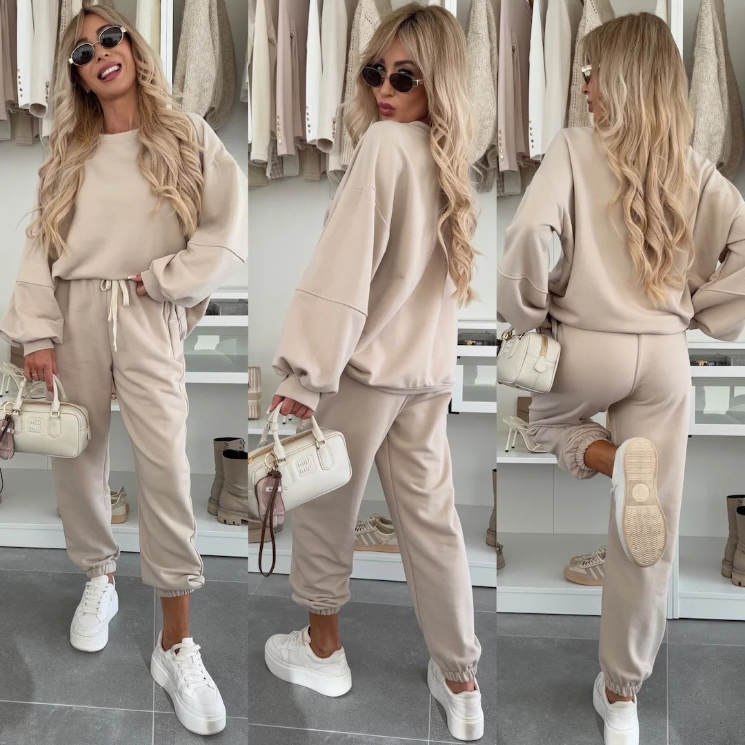 Damen Freizeitset Sweatshirt und Jogginghosen Elastisch Bequem - Norvielle