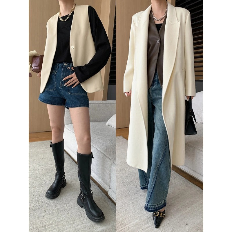 Damen Weste Veganleder Elegant