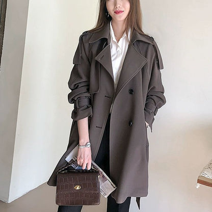 Damen Trenchcoat Strukturiert Anthrazit Norvielle