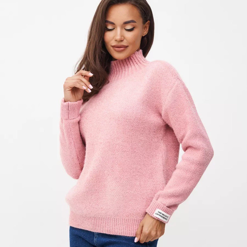 Damen Pullover Weiches Strick Norvielle Hochgeschlossen
