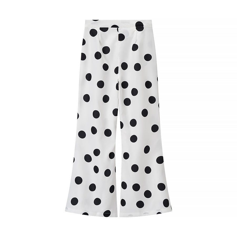 Damen Weite Hose Punktmuster