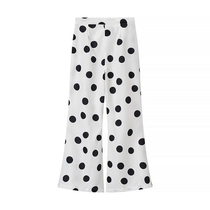 Damen Weite Hose Punktmuster