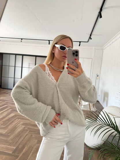 Damen Cardigan Weiches Strick Norvielle