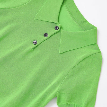 Damen Poloshirt Kurzärmelig Klassische Knöpfe Norvielle - Norvielle