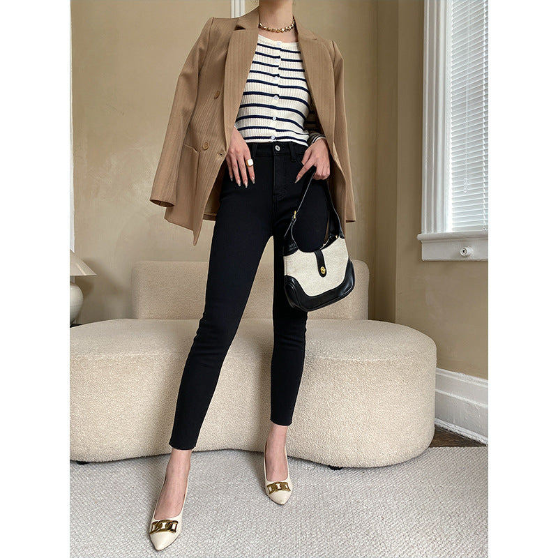Damen Highwaist Jeans Figurbetont Norvielle