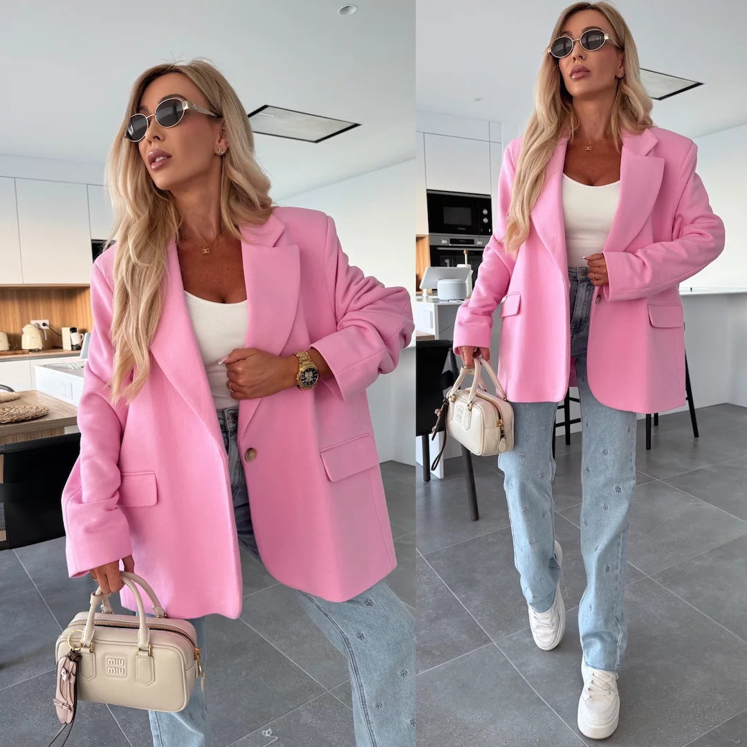 Damen Oversized Blazer mit Taschen und modischem Schnitt