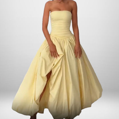 Damen Maxikleid mit Schlitz und Volumenrock Norvielle