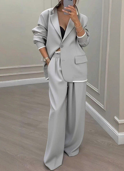 Damen Oversized Blazer-Set mit Anzughose Elegant