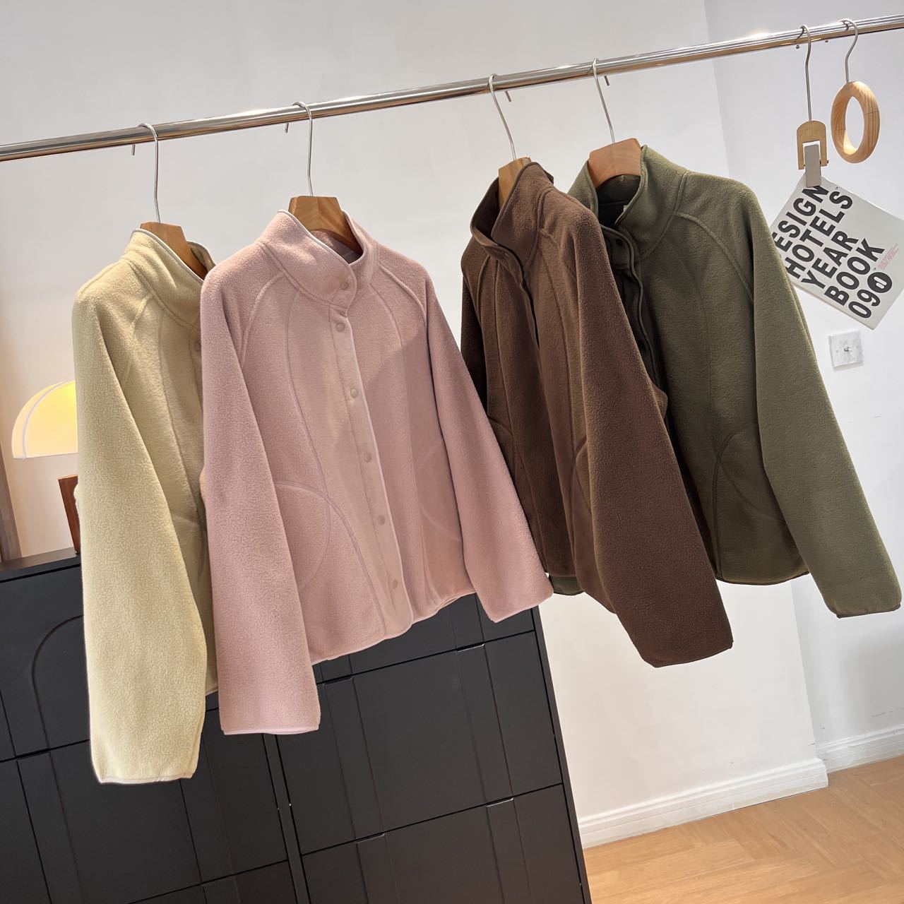 Damen Fleecejacke Hochkragen Druckknöpfe Norvielle