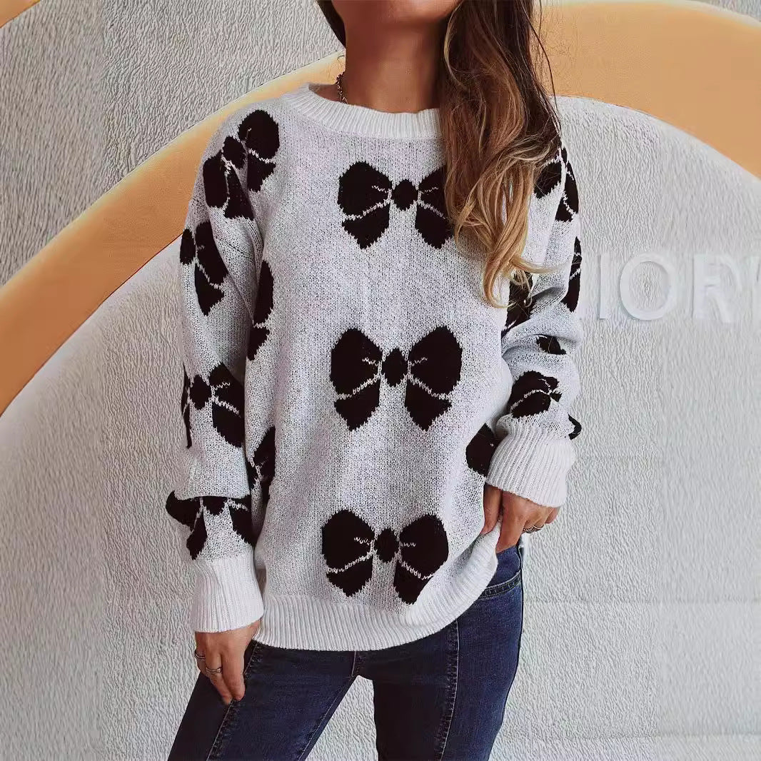 Damen Pullover Verspieltes Schleifenmuster Norvielle - Norvielle