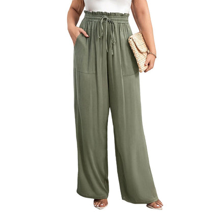 Damen Palazzo-Hose Elastischer Bund Seitentaschen Norvielle
