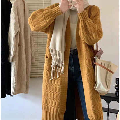 Damen Strickjacke V-Ausschnitt mit Taschen Norvielle