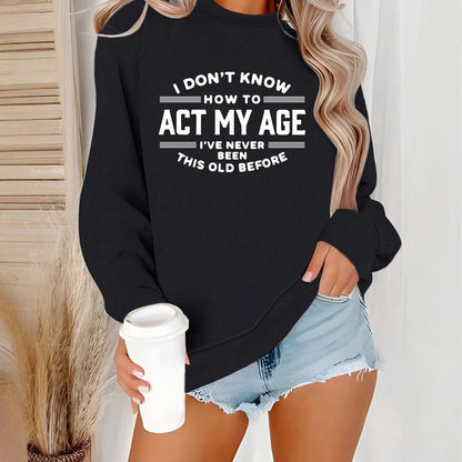 Damen Sweatshirt Lässiger Schnitt Humorvolles Design Grau