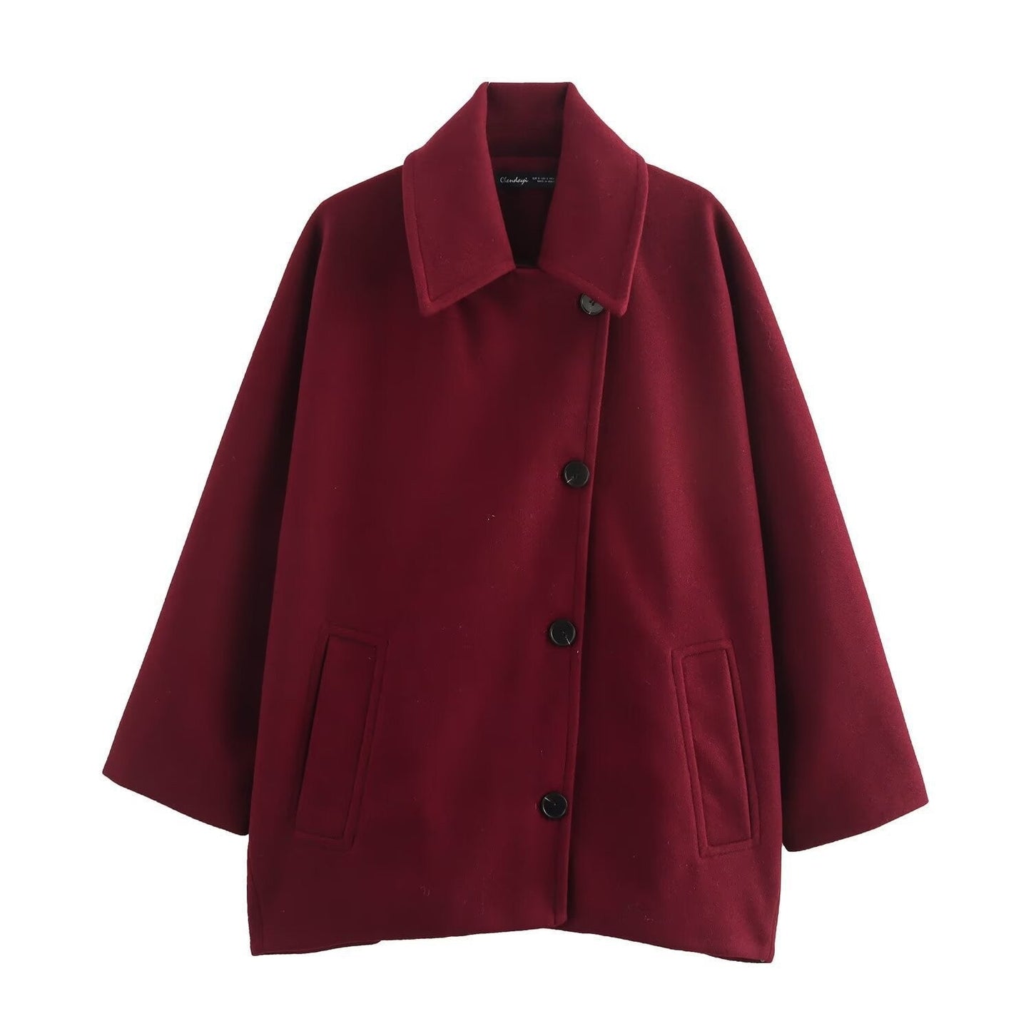 Damen Oversized Mantel Hüftlänge Weiter Revers