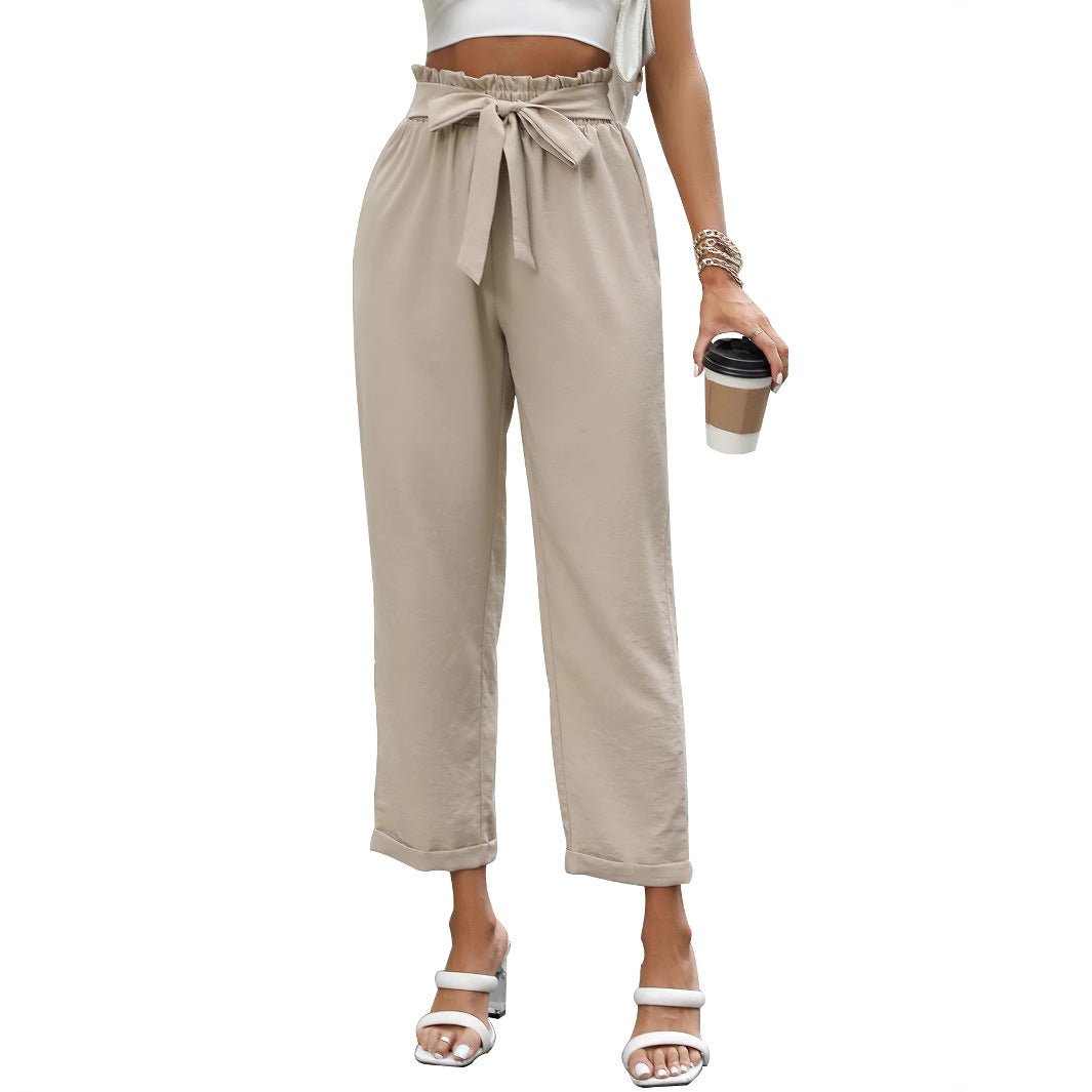 Damen Hose Locker Sitz Norvielle Mit Taillenbindung