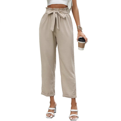 Damen Hose Locker Sitz Norvielle Mit Taillenbindung