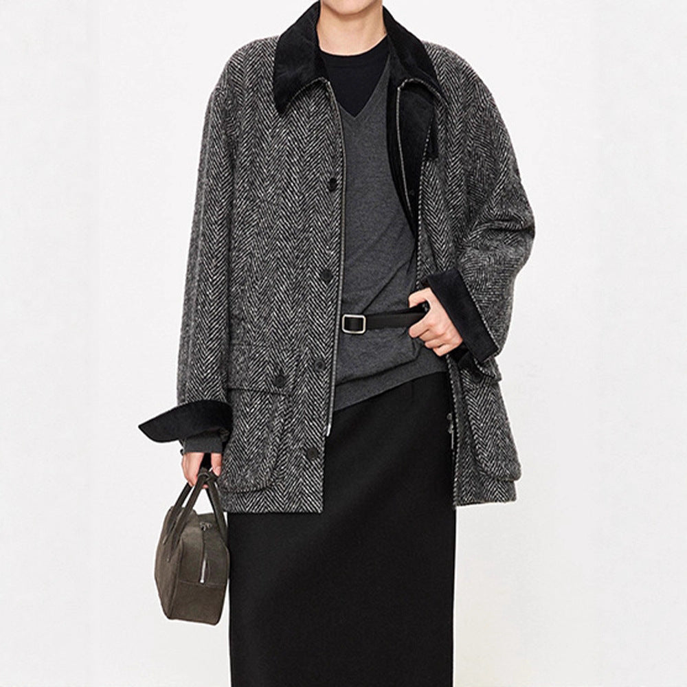 Damen Übergangsjacke Herringbone-Design Norvielle