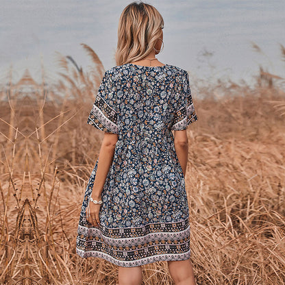 Damen Blumenkleid Elastisch Rüschendetails Norvielle
