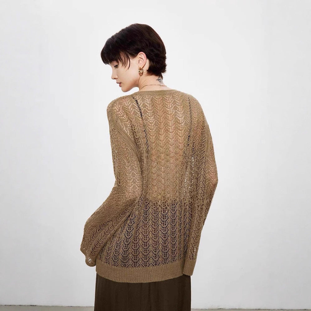 Damen Strickpulli Luftiger Auschnitt Norvielle
