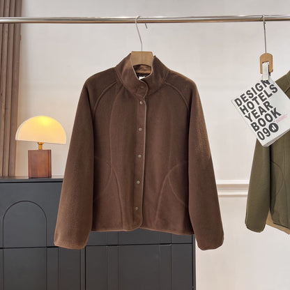 Damen Fleecejacke Hochkragen Druckknöpfe Norvielle