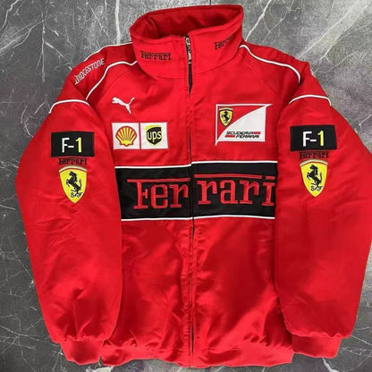 Herren Rennsportjacke Retro-Design mit Logos