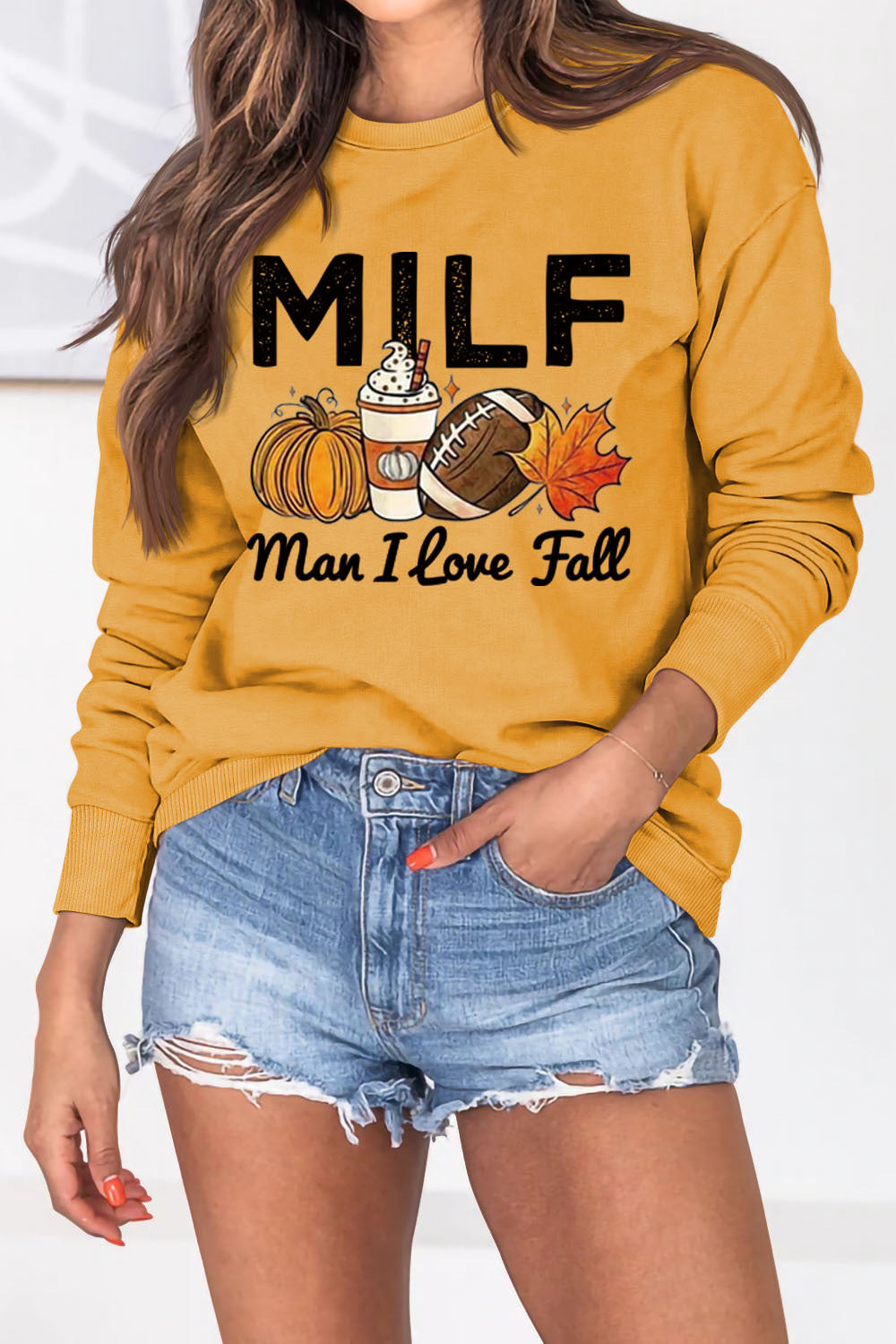 Damen Sweatshirt Herbstmotiv Inspirierender Schriftzug Norvielle